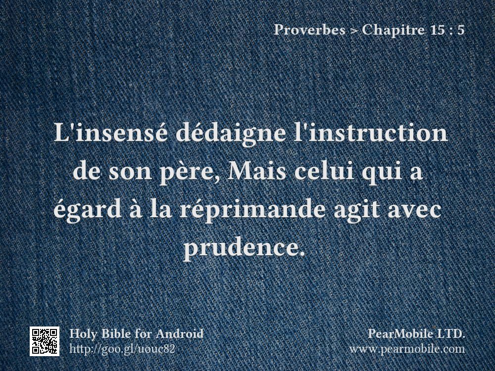 Proverbes, Chapitre 15:5